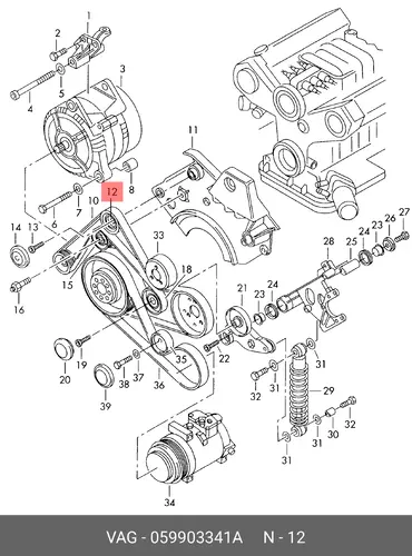 ролик генератора !\ Audi, VW 97> 059903341A VAG