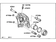Тормозной суппорт 47850-22221 TOYOTA / LEXUS