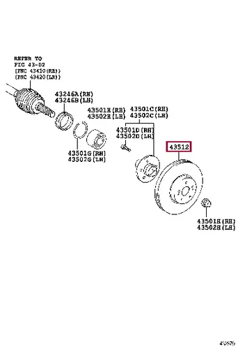 Тормозной диск TOYOTA / LEXUS 43512-48120