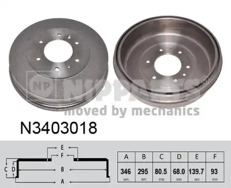 BRAKE DRUM N3403018 NIPPARTS