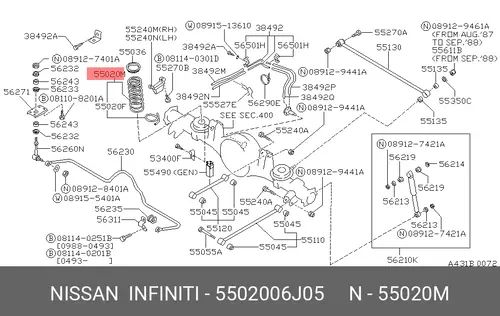 SPRINGS 5502006J05 NISSAN
