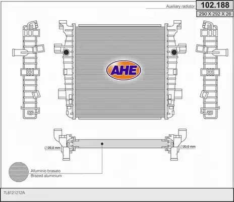 Радиатор системы охлаждения двигателя AHE 102.188