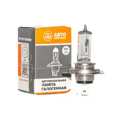 Лампа фарная H4 100W+90W 12V (галогенная) 'АВТОЭЛЕКТРИКА' P43t / H4_12-100/90_P43t