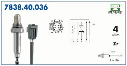 лямбда-зонд VW 7838.40.036 MTE-THOMSON