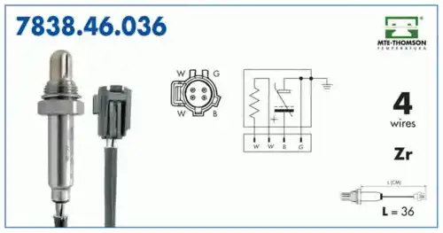 лямбда-зонд VW 7838.46.036 MTE-THOMSON