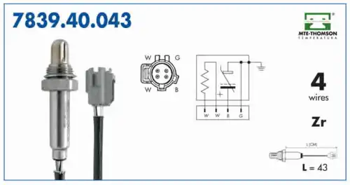 лямбда-зонд Opel 7839.40.043 MTE-THOMSON