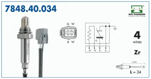 лямбда-зонд универсальный Audi 7848.40.034 MTE-THOMSON