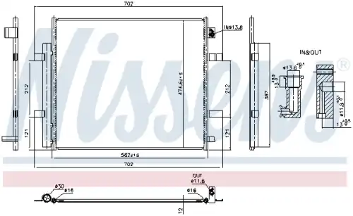 Конденсатор, кондиционер 940893 NISSENS
