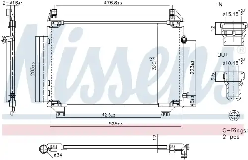 Конденсатор, кондиционер 940943 NISSENS