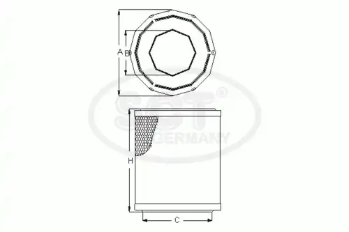 Фильтр воздушный SCT SB2188