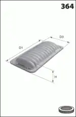 Фильтр воздушный MECAFILTER ELP9146
