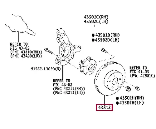 Тормозной диск TOYOTA / LEXUS 43512-47050