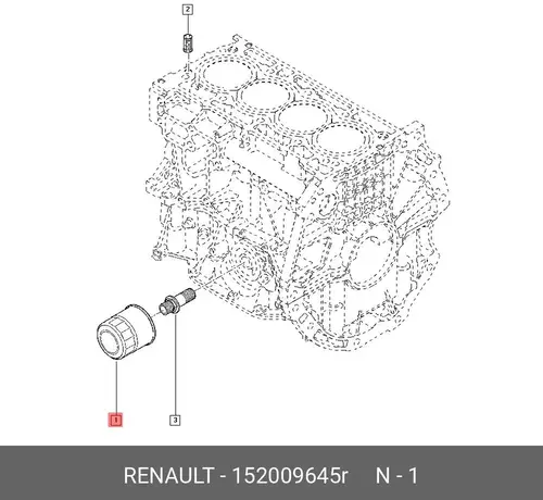 Фильтр масляный RENAULT 152009645R