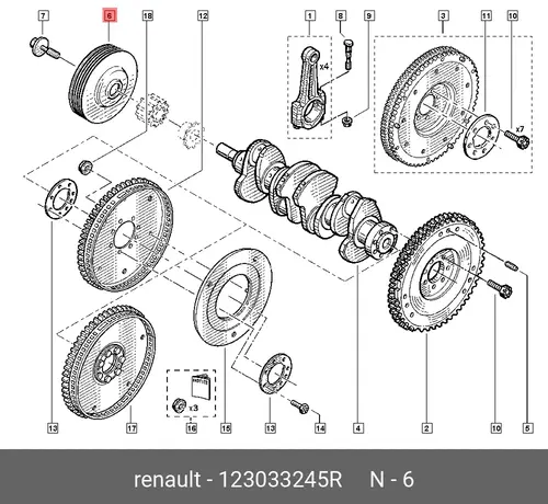 Шкив коленвала RENAULT 12 30 332 45R