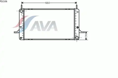 Радиатор системы охлаждения двигателя AVA FD2106