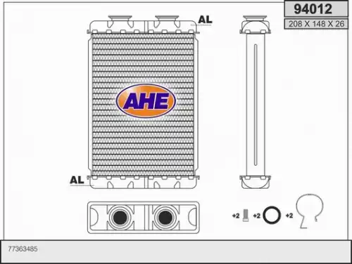 Теплообменник, отопление салона 94012 AHE