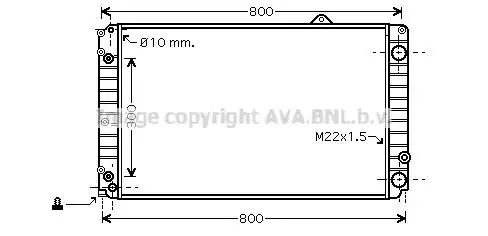 Радиатор системы охлаждения двигателя AVA AIA2252