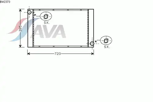 Радиатор кондиционера (конденсатор) AVA BW2373