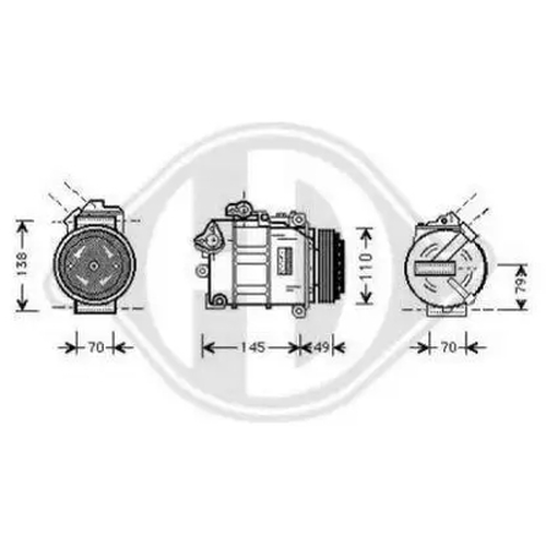 компрессор кондиционера BMW E39/E46 1.9-3.3/1.9D 95> 7122300 DIEDERICHS