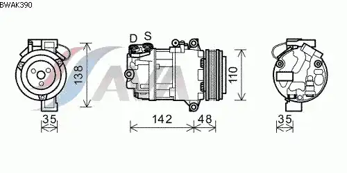 компрессор кондиционера BMW BWAK390 AVA