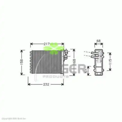 Радиатор печки KAGER 32-0403