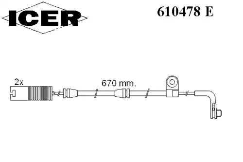 Датчик тормозных колодок ICER 610478 E