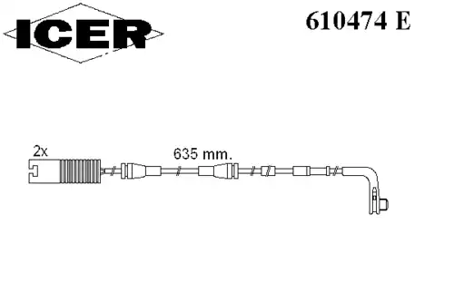 Датчик тормозных колодок ICER 610474 E