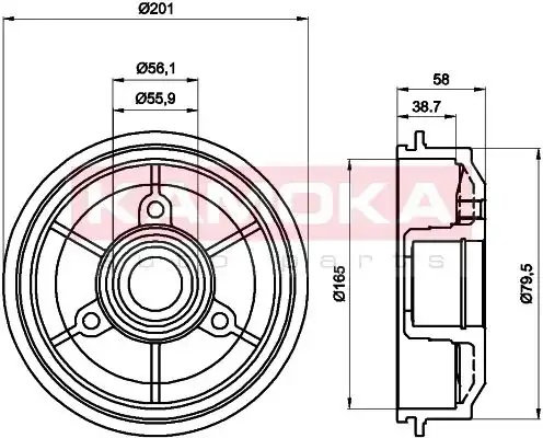 Тормозной барабан KAMOKA 104003