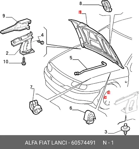 Капот двигателя 60574491 ALFA ROMEO
