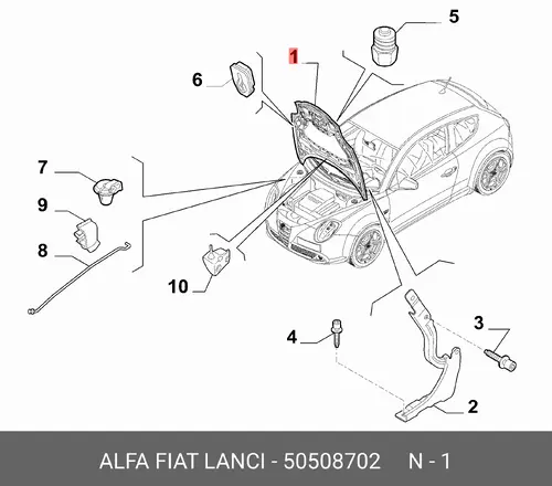 Капот двигателя 50508702 ALFA ROMEO