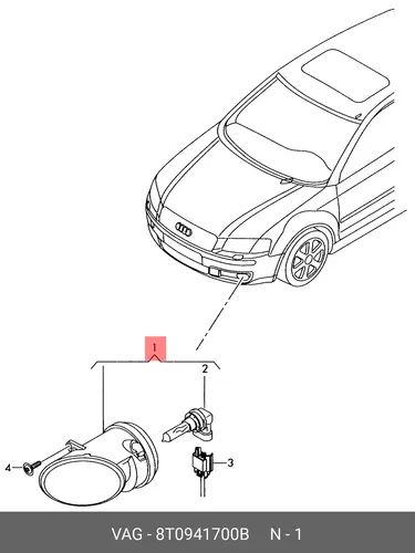 Фара противотуманная VAG 8T0941700B
