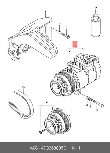 компрессор кондиционера Audi 4D0260805G VAG