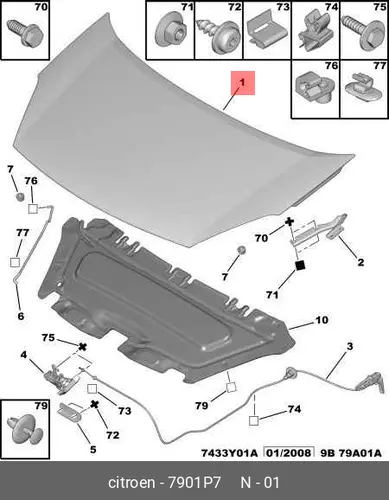 КАПОТ TEPEE 7901 P7 PSA