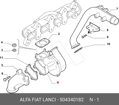  КОМПРЕССОР НАДДУВ 504340182 FIAT