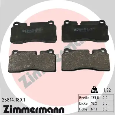Тормозные колодки дисковые ZIMMERMANN 25814.180.1