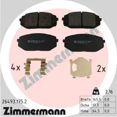 Тормозные колодки дисковые ZIMMERMANN 26493.175.2