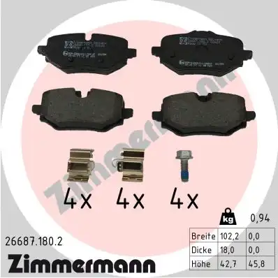 Тормозные колодки дисковые ZIMMERMANN 26687.180.2