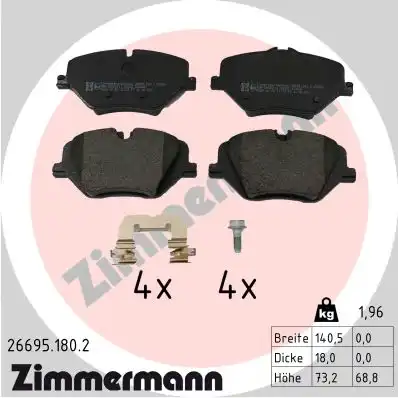 Тормозные колодки дисковые ZIMMERMANN 26695.180.2