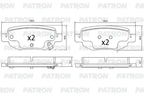 Тормозные колодки дисковые задняя ось PATRON PBP348