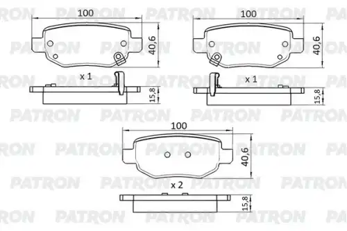 Тормозные колодки дисковые задняя ось PATRON PBP353