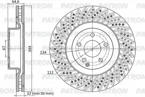 Тормозной диск PATRON PBD1373DR
