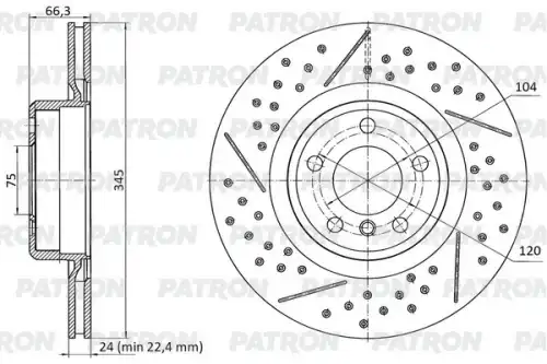Тормозной диск PATRON PBD1388DR
