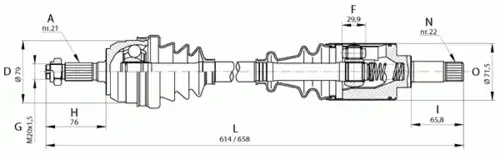 привод левый Peug DRS6084.00 OPEN PARTS