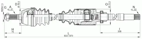 привод правый Peug DRS6005.00 OPEN PARTS