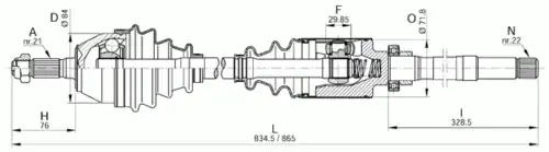привод правый Citr DRS6184.00 OPEN PARTS