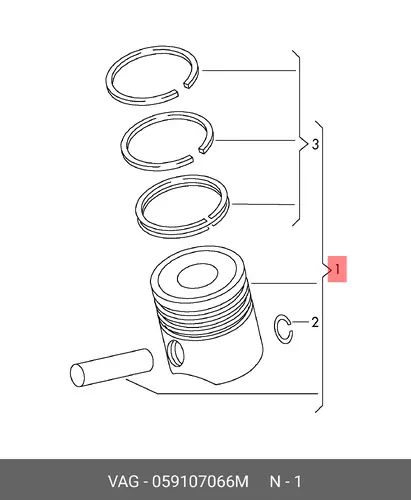 поршень Audi 059 107 066 M VAG
