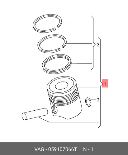 поршень Audi 059 107 066 T VAG