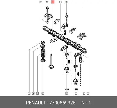 Распредвал RENAULT 77 00 869 325