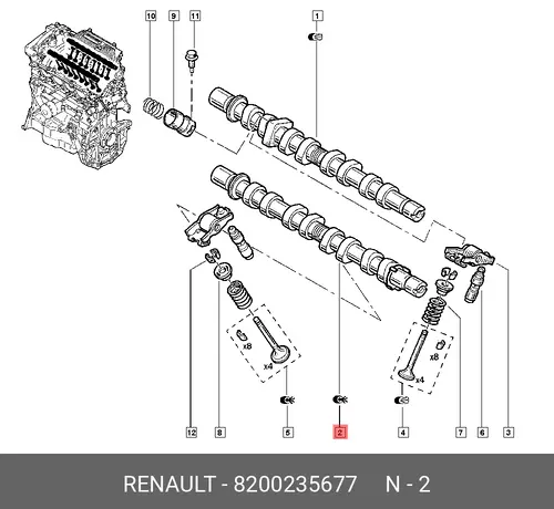 Распредвал RENAULT 8200235677