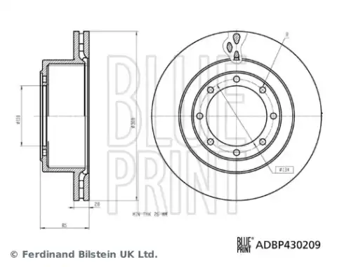 Тормозной диск ADBP430209 BLUE PRINT